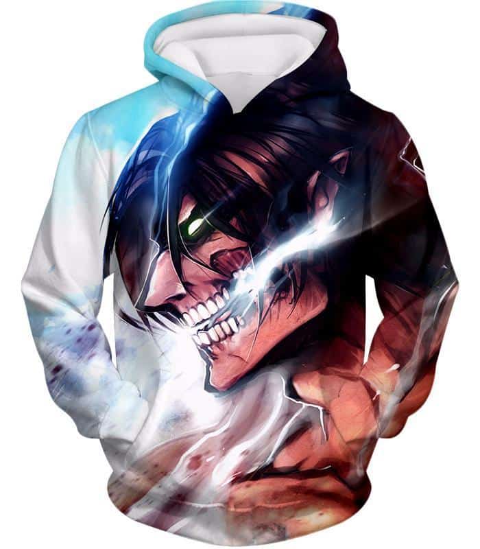 Attack On Titan Titan Form Eren Yeager White Hoodie - Hoodie