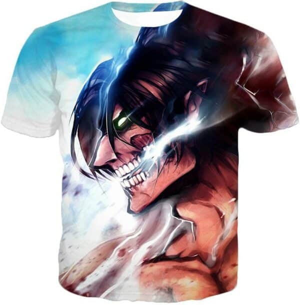 Attack On Titan Titan Form Eren Yeager White Hoodie - T-Shirt