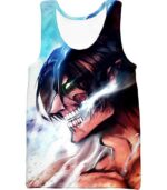 Attack On Titan Titan Form Eren Yeager White Hoodie - Tank Top