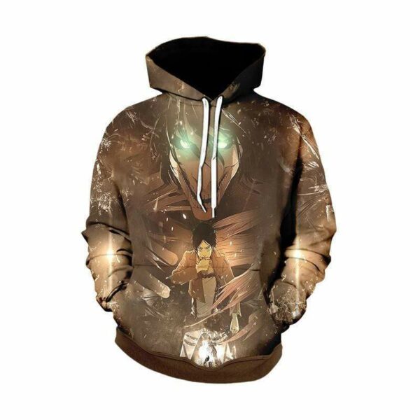 Eren Yeager Transforms Into Attack Titan 3D Hoodie - AOT Hoodie