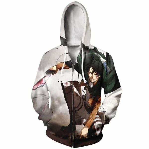 Levi Ackerman Lands Hoodie - Attack On Titan Zip Up Hoodie Jacket