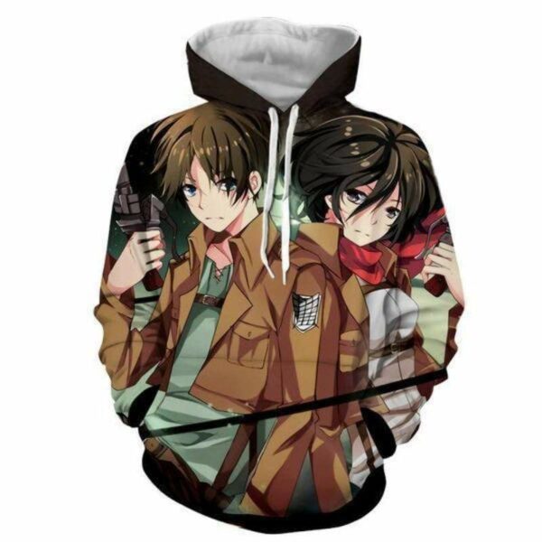 Levi Ackerman & Mikasa Ackermann Together Hoodie- Attack On Titan 3D Graphic Hoodie