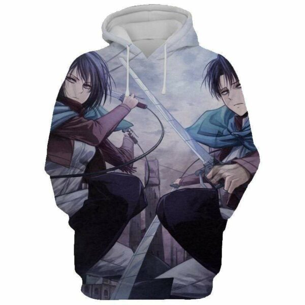 Mikasa And Levi Ackerman Manga  Hoodie - Attack On Titan 3D Hoodie