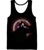 American Comic Hero Captain America Silhouette Promo Black Hoodie - Tank Top