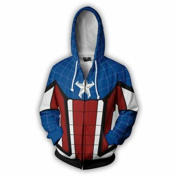 Light Blue CAPTAIN AMERICA Hoodie Jacket