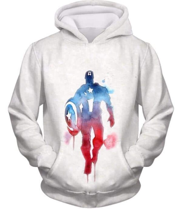 UltimateMarvelComic Hero Captain America Promo White Zip Up Hoodie - Hoodie