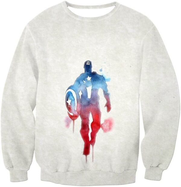 UltimateMarvelComic Hero Captain America Promo White Zip Up Hoodie - Sweatshirt