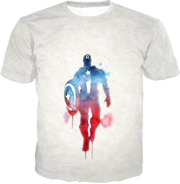 UltimateMarvelComic Hero Captain America Promo White Zip Up Hoodie - T-Shirt