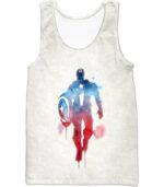 UltimateMarvelComic Hero Captain America Promo White Zip Up Hoodie - Tank Top