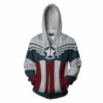 White Captain America Superhero Hoodie Jacket