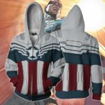 White Captain America Superhero Hoodie Jacket