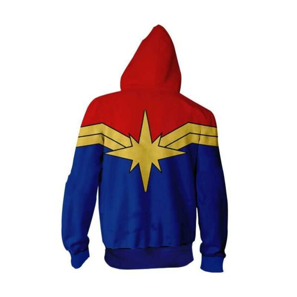 Captain Marvel Cloth Design Zip Up Hoodie - Captain Marvel 3D Graphic Zip Up Hoodie