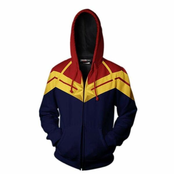 Captain Marvel Jacket-Zip Up Hoodie