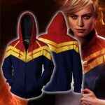 Captain Marvel Jacket-Zip Up Hoodie