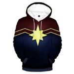 Captain Marvel Logo Hoodie - Captain Marvel 3D Graphic Hoodie