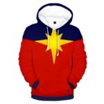 Captain Marvel Yellow Logo  Hoodie - Captain Marvel 3D Graphic Hoodie