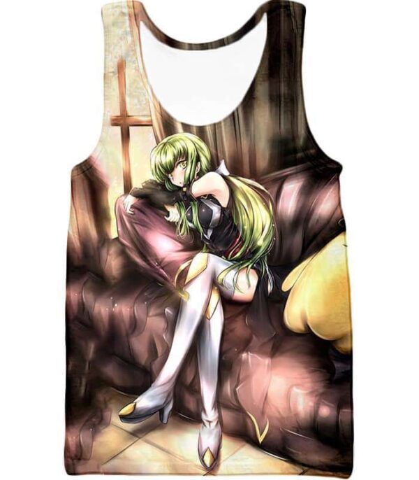 Anime Beauty C.C. The Grey Witch Cool Anime Promo Hoodie - Tank Top