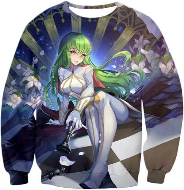 Beautiful Code Geass Green Headed Anime Girl Cool Poster Hoodie - Sweatshirt