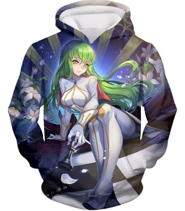 Beautiful Code Geass Green Headed Anime Girl Cool Poster Zip Up Hoodie - Hoodie