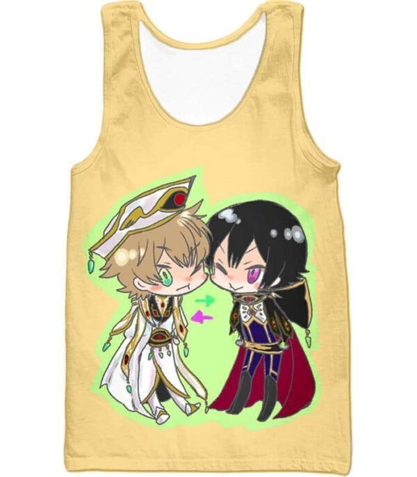 Code Geass Cute Anime Art Lelouch X Suzaku Cool Promo Zip Up Hoodie - Tank Top