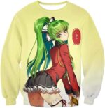 Code Geass Cute School Uniform Girl C.C. Beautiful Anime Poster Hoodie - Sweatshirt