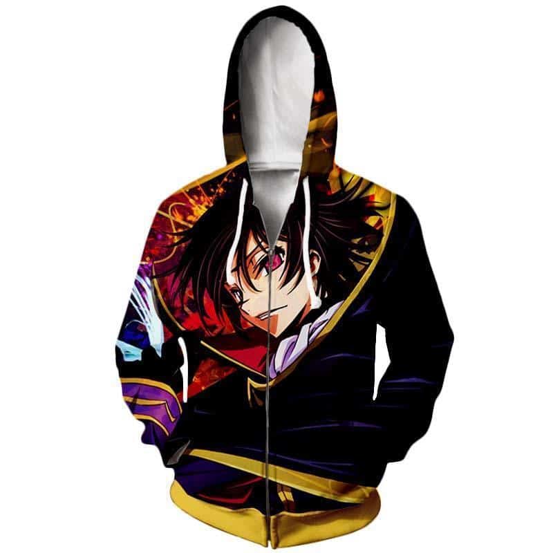 Code Geass Hoodie - Lelouch Colorful Zip Up Hoodie Jacket