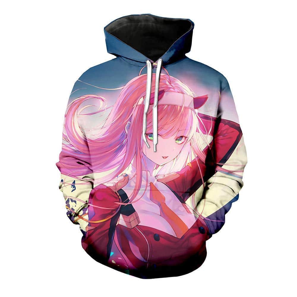 Darling In The Franxx Hoodie - Busty Zero Two Pullover Hoodie