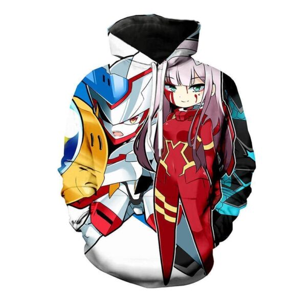 Darling In The Franxx Hoodie - Chibi 002 & Strelizia Pullover Hoodie