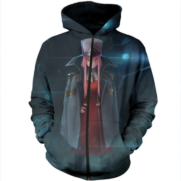 Darling In The Franxx Zip Up Hoodie - Zero Two In APE Special Force Uniform Zip Up Hoodie