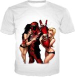Dead Pool Hoodie - Playboy Hero Deadpool White Hoodie - T-Shirt