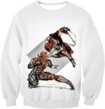 Deadpool Hoodie - Art Deadpool Vs Deathstroke Action White Hoodie - Sweatshirt