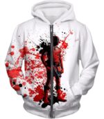 Deadpool Hoodie - Deadly Merchenary Deadpool White Hoodie - Zip Up Hoodie