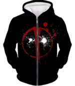 Deadpool Hoodie - Deadpool Graphic Logo Black Hoodie - Zip Up Hoodie