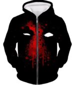 Deadpool Hoodie - Deadpool Graphic Mask Fan Art All Black Hoodie - Zip Up Hoodie