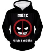 Deadpool Hoodie - Deadpool Graphic Merch With A Mouth Black Hoodie - Hoodie