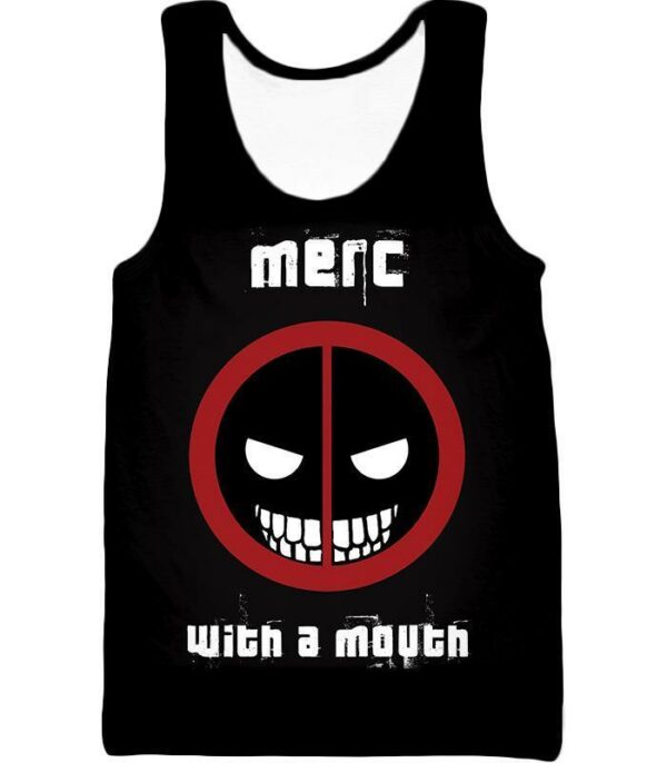 Deadpool Hoodie - Deadpool Graphic Merch With A Mouth Black Hoodie - Tank Top