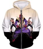 Deadpool Hoodie - Deadpool Shenanigans Comical Print White Hoodie - Zip Up Hoodie