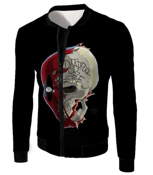 Deadpool Hoodie - Deadpool Skull Graphic Black Hoodie - Jacket