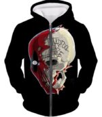 Deadpool Hoodie - Deadpool Skull Graphic Black Hoodie - Zip Up Hoodie