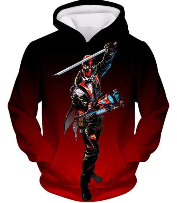 Deadpool Hoodie - Deadpool Suit-Up Action Black Hoodie - Hoodie