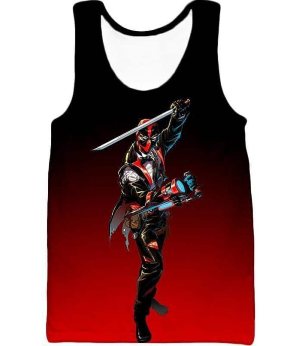 Deadpool Hoodie - Deadpool Suit-Up Action Black Hoodie - Tank Top