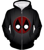 Deadpool Hoodie - Favourite Deadpool Logo Black Hoodie - Zip Up Hoodie