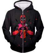 Deadpool Hoodie - I Heart Deadpool Graphic Black Hoodie - Zip Up Hoodie