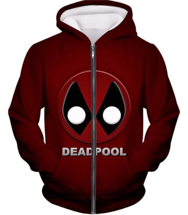 Deadpool Hoodie - Marvel’s Deadpool Graphic Logo Red Hoodie - Zip Up Hoodie