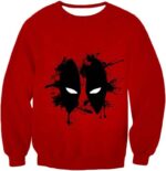 Deadpool Hoodie - Red Deadpool Masked Patterned Graphic Hoodie - Sweatshirt