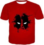 Deadpool Hoodie - Red Deadpool Masked Patterned Graphic Hoodie - T-Shirt