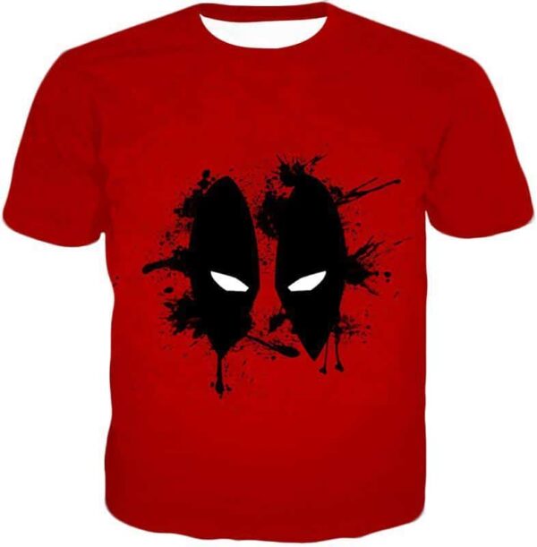 Deadpool Hoodie - Red Deadpool Masked Patterned Graphic Hoodie - T-Shirt