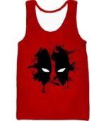 Deadpool Hoodie - Red Deadpool Masked Patterned Graphic Hoodie - Tank Top