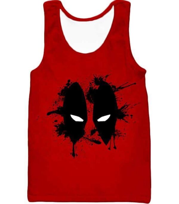 Deadpool Hoodie - Red Deadpool Masked Patterned Graphic Hoodie - Tank Top