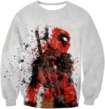 Deadpool Hoodie - Spray Painted Mutant Hero Deadpool White Hoodie - Sweatshirt